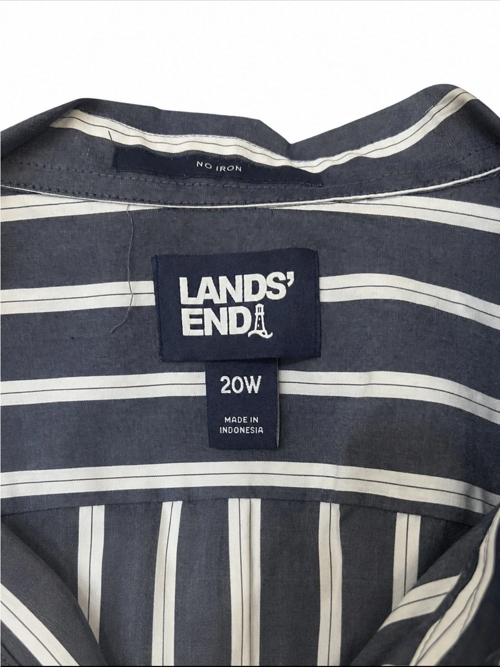 Lands' End Striped Button-Down Shirt size 20W